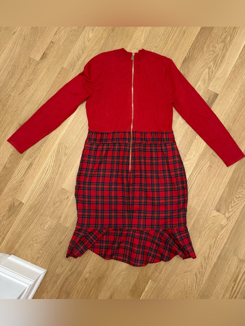 Plaid Detail Sweater Dress, women’s size 12 - Picture 4 of 6